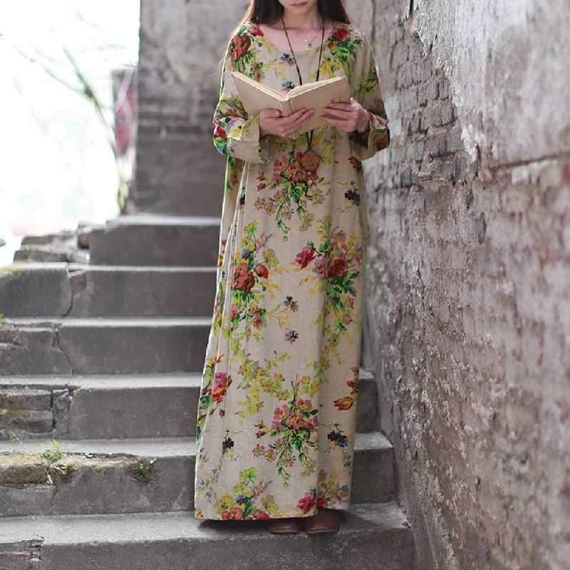 Oversized Floral Maxi Dress | Zen Elegant Wraparound Maxi Dress