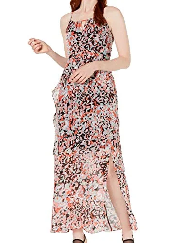 Printed Ruffled Maxi Dress Trendy A-Line Maxi Dress