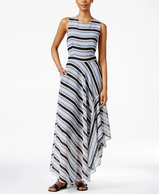 Rachel Rachel Roy Striped Open-Back Maxi Dress Stylish V-Neck Maxi Dress