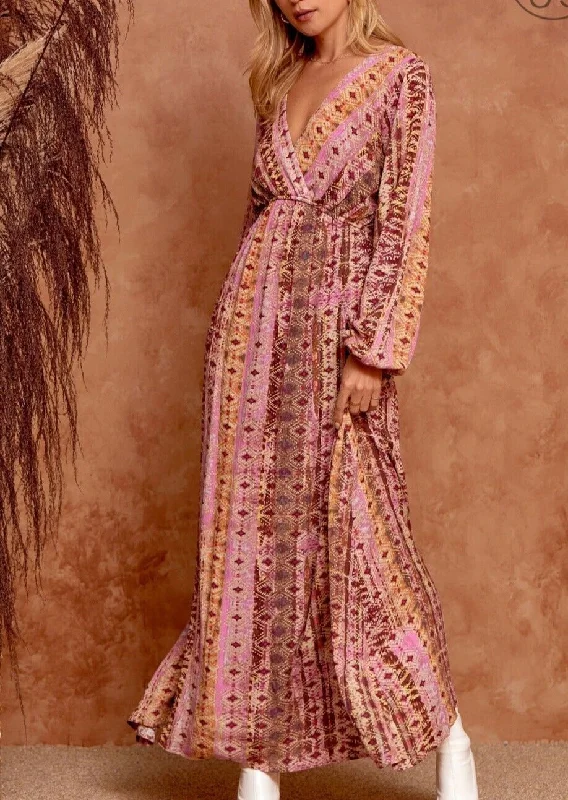 Savanna Jane Fun Print Maxi Dress Trendy Maxi Dress with Belt