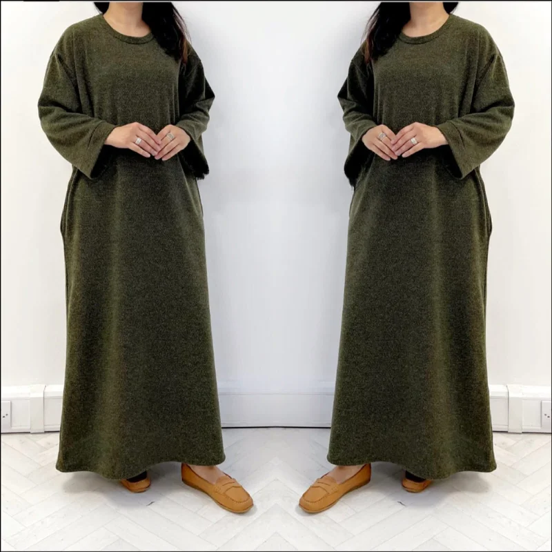 Waffle Knit Maxi Dress Comfortable Bohemian Maxi Dress