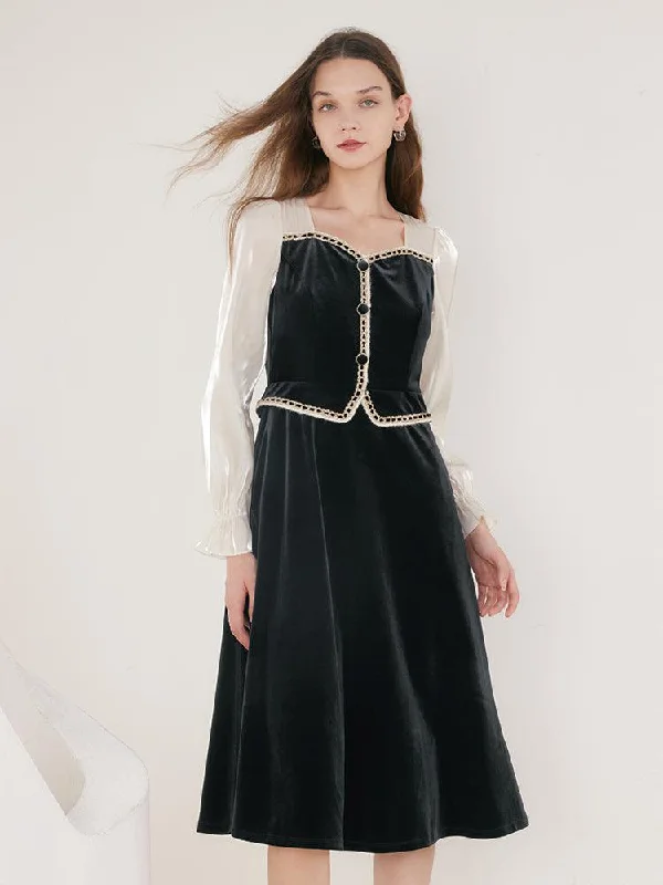 Velvet Patchwork Dress