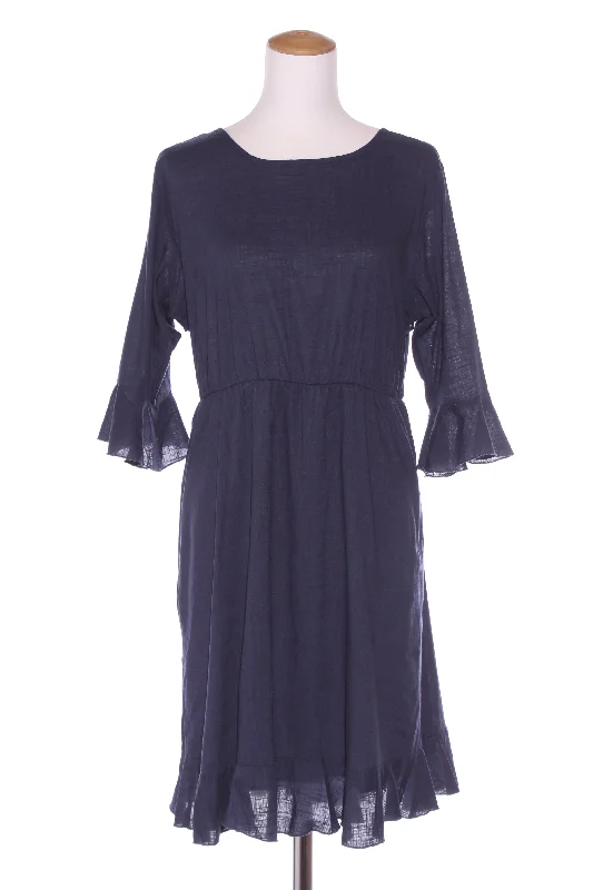 KAJA (BN) Ruffle detail navy cotton dress! 14