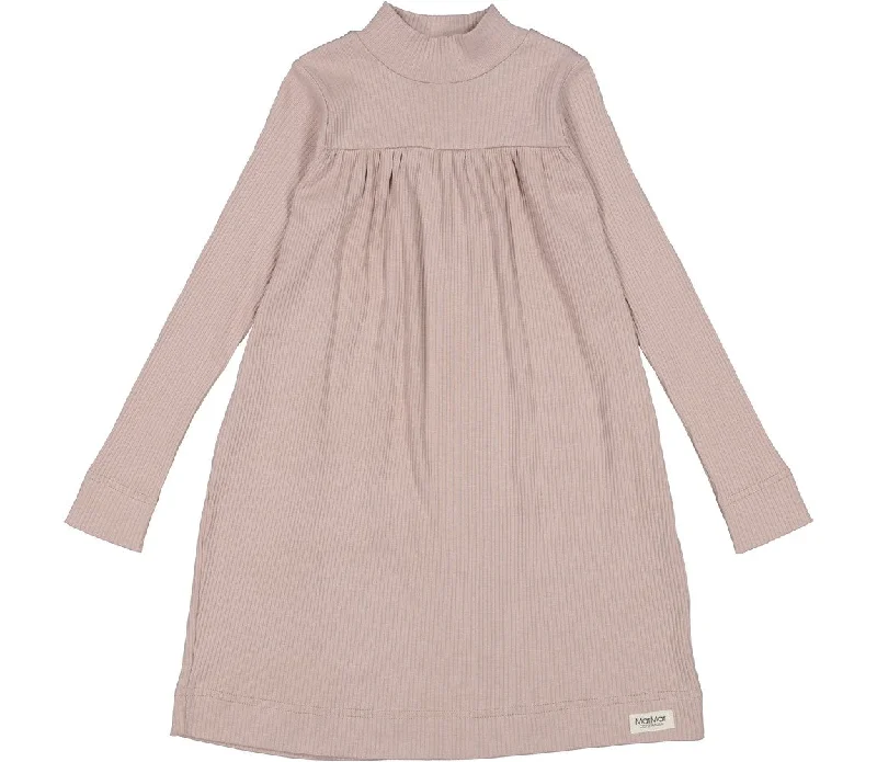 MARMAR DEA TAUPE  RIBBED MOCKNECK FLARE DRESS