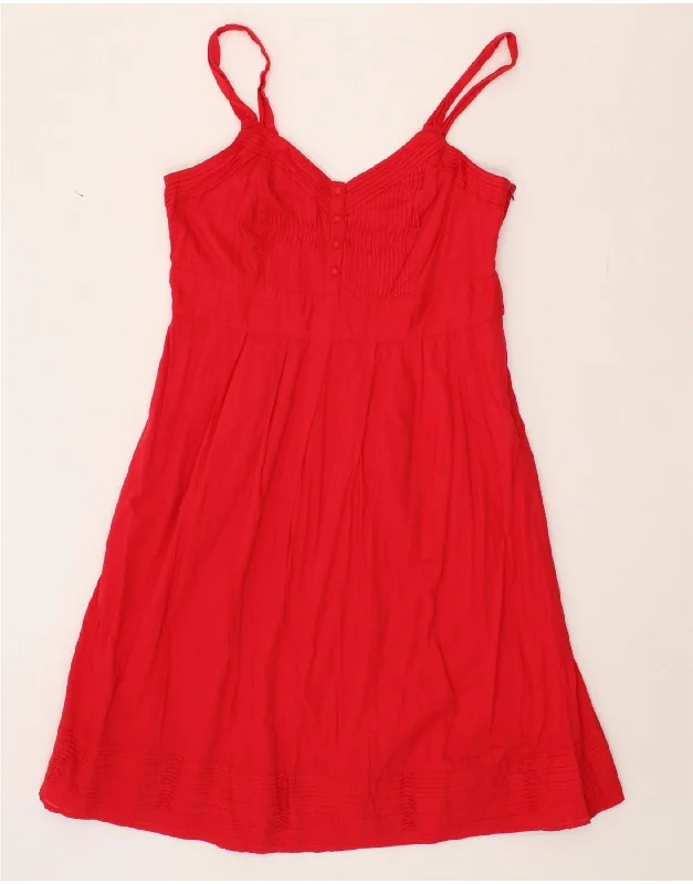 MONSOON Womens Sundress UK 16 Large  Red Cotton