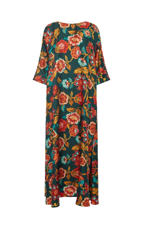 Muumuu Dress Round Neck in Hottie Emerald