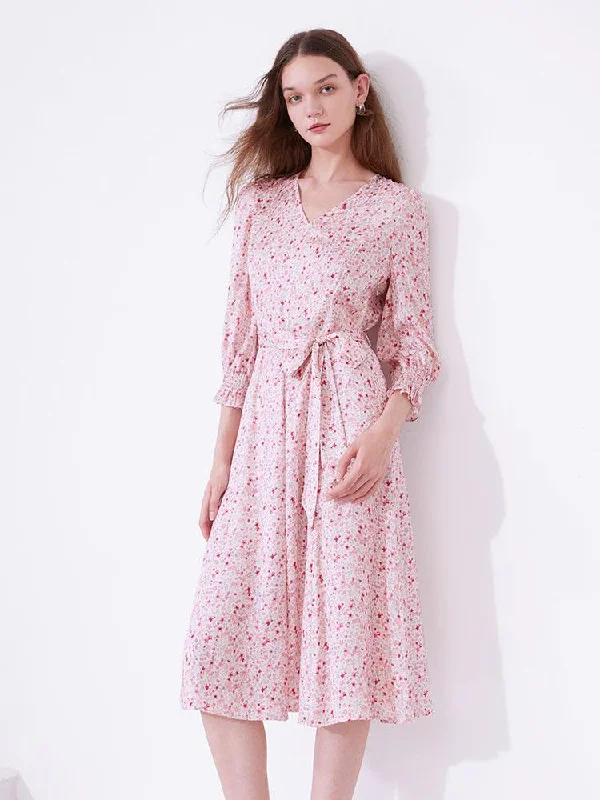 Pink  Sweet Cherry Print Dress