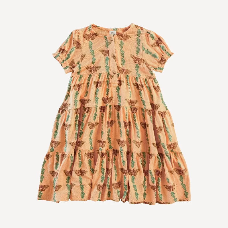 short puff sleeve prairie dress | mint butterfly | bamboo