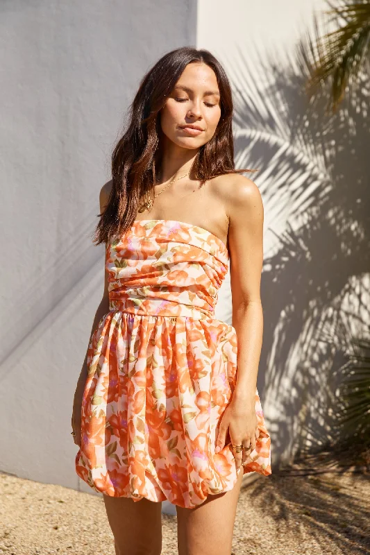 Florence Escape Bubble Hem Mini Dress Orange Cozy Knit Mini Dress