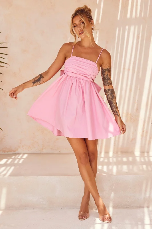 Little Touch Mini Dress - Hot Pink Comfortable Wrap Mini Dress