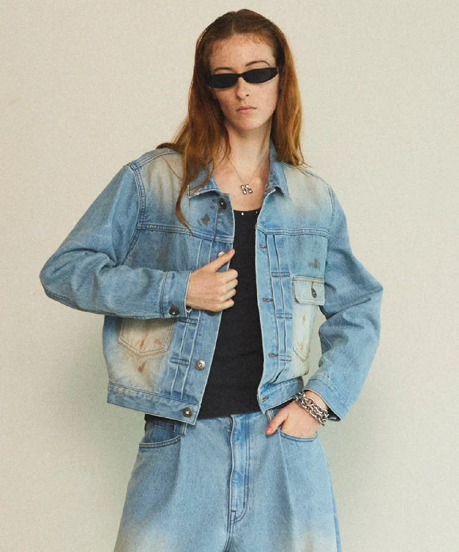 【25SPRING PRE-ORDER】Mud Draw Ring Die Denim Jacket Oversized Jacket Tailored Jacket Straight Jacket