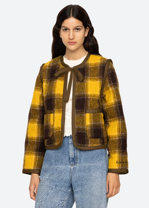 Amber Tie Front Jacket Mesh Jacket Canvas Jacket Denim Jacket