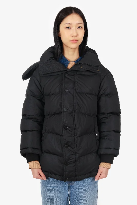 Balenciaga Black Archetype Logo Down Jacket Size 38 Chenille Fabric Brocade Fabric Lace Fabric