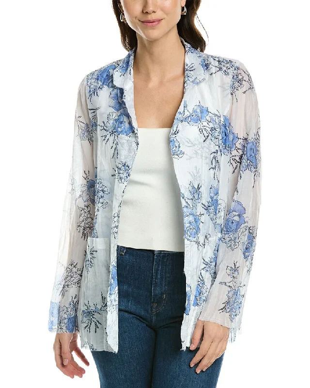 Go> By Gosilk Go Crinkle Cut Silk-Blend Jacket Quilted Jacket Puffer Jacket Insulated Jacket