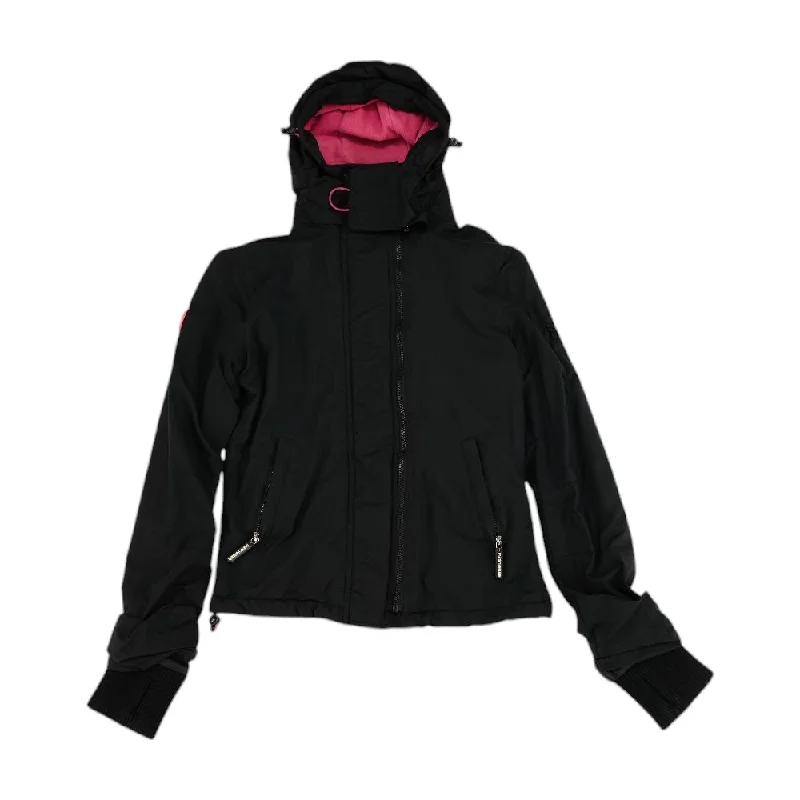 Black Solid Jacket Fleece Jacket Down Jacket Parka