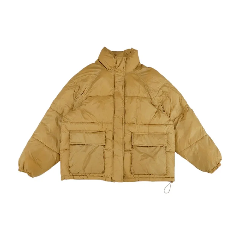 Brown Solid Puffer Jacket Plaid Jacket Tartan Jacket Houndstooth Jacket
