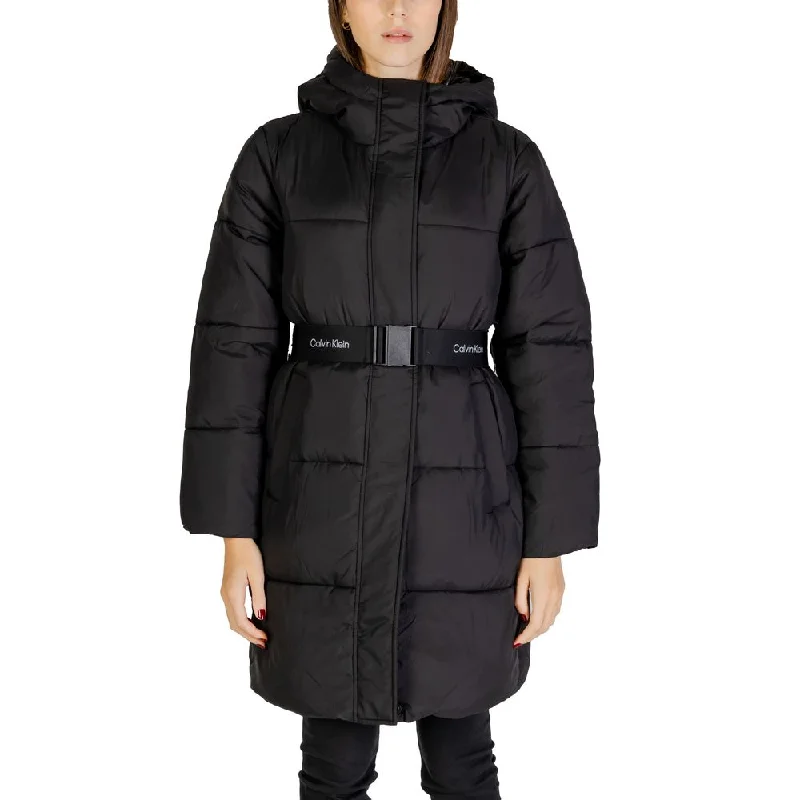 Calvin Klein Jeans Black Nylon Jackets & Coat Embroidered Jacket Appliqued Jacket Beaded Jacket