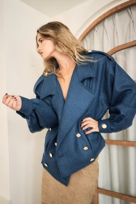 Denim Wool Jacket Appliqued Jacket Beaded Jacket Sequined Jacket