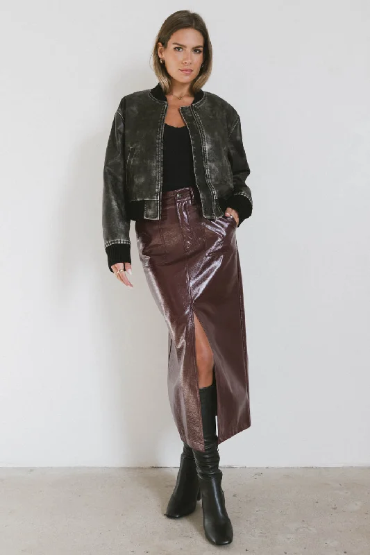 Clarissa Bomber Jacket in Black Welt Pockets Slit Pockets Flap Pockets