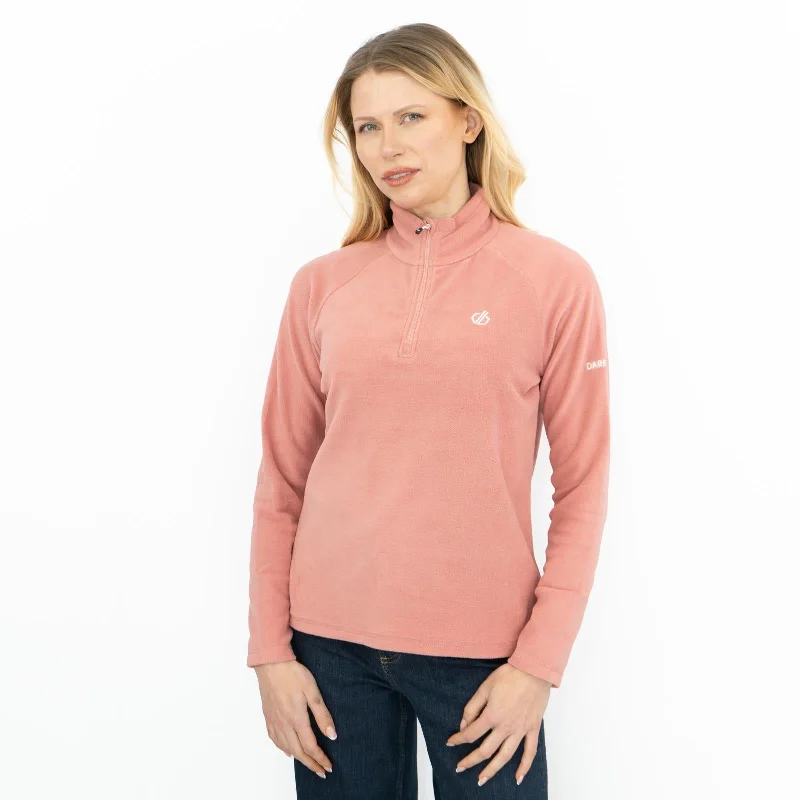 Dare 2B Womens Fleece Jacket Lightweight Freeform Half Zip Dusky Pink Ribbed Jacket Pleated Jacket Ruffled Jacket