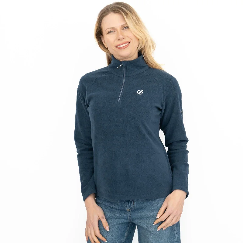 Dare 2B Womens Fleece Jacket Lightweight Freeform Half Zip Blue One-Shoulder Jacket Off-the-Shoulder Jacket Asymmetrical Jacket