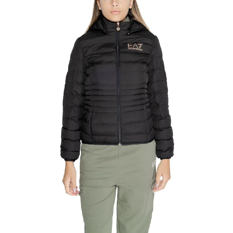 EA7 Emporio Armani Black Polyester Jackets & Coat Front Pockets Side Pockets Patch Pockets EA7 Emporio Armani Black Polyester Jackets & Coat Front Pockets Side Pockets Patch Pockets