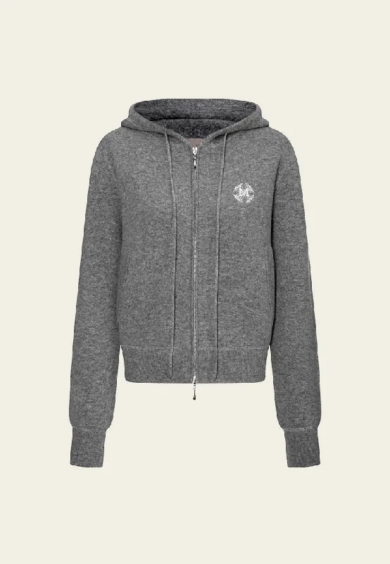 Embroidered-logo Cropped Hoodie Jacket Herringbone Jacket Checkered Jacket Solid Jacket
