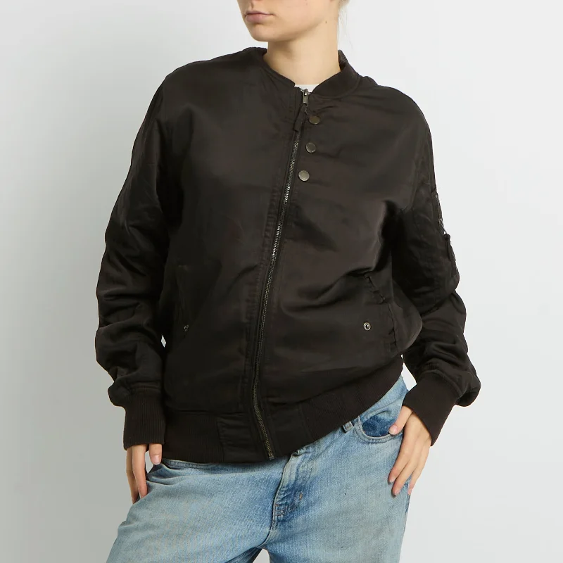 Flight Style Bomber Jacket - UK 10 Faux Fur Jacket Real Fur Jacket Shearling Jacket