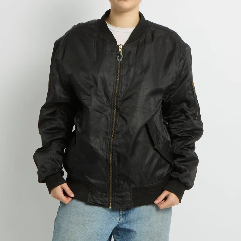 Flight Style Bomber Jacket - UK 12 Jersey Jacket Tulle Jacket Batik Jacket