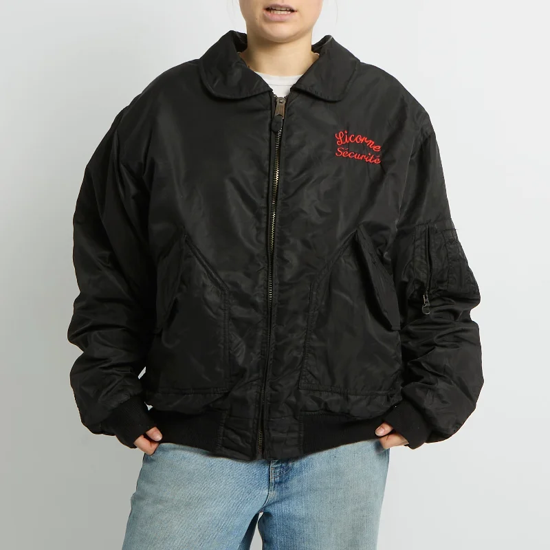 Flight Style Bomber Jacket - UK 16 Denim Jacket Leather Jacket Suede Jacket