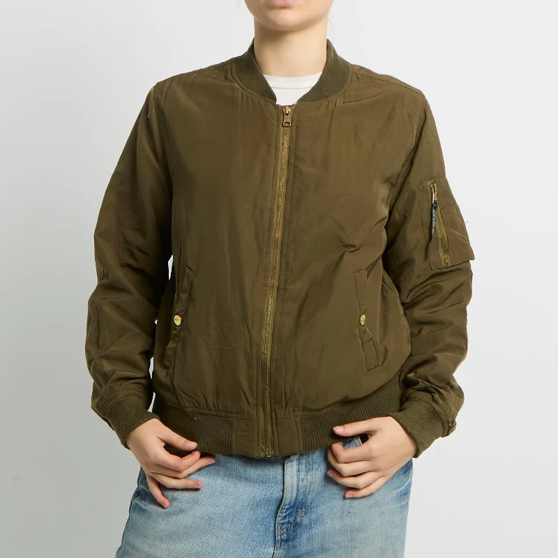 Flight Style Bomber Jacket - UK 8 Jersey Jacket Tulle Jacket Batik Jacket