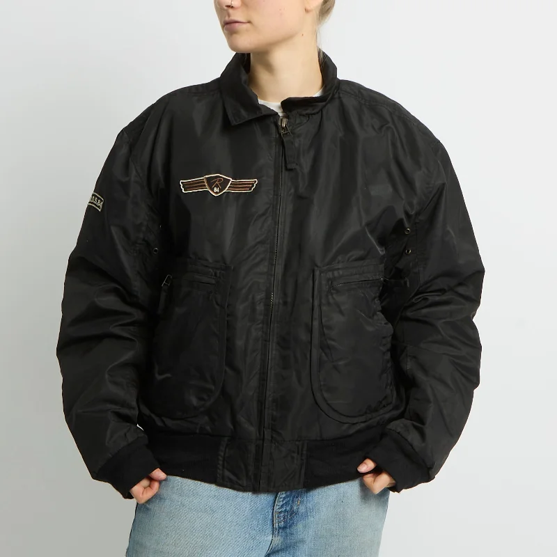 Graphic Detail Bomber Jacket - UK 14 Lace Jacket Ribbed Jacket Sequined Jacket
