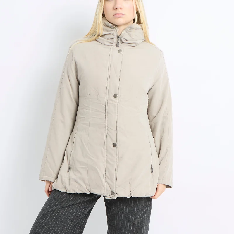 Light Padded Jacket - UK 8 Collared Jacket Crew Neck Jacket Turtle Neck Jacket