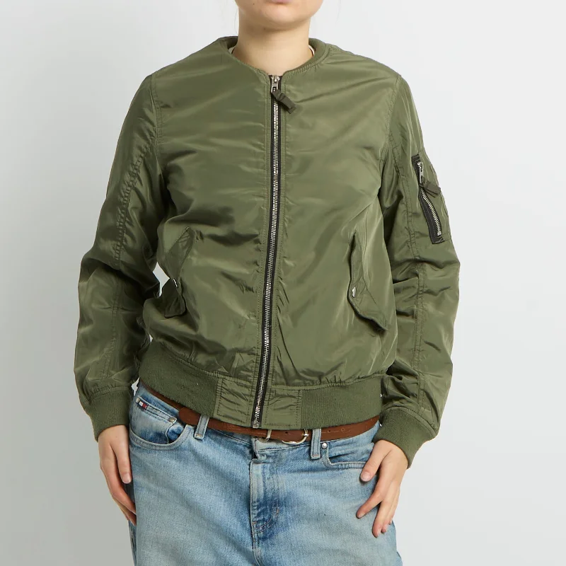Lightweight Bomber Jacket - UK 10 Welt Pockets Slit Pockets Flap Pockets