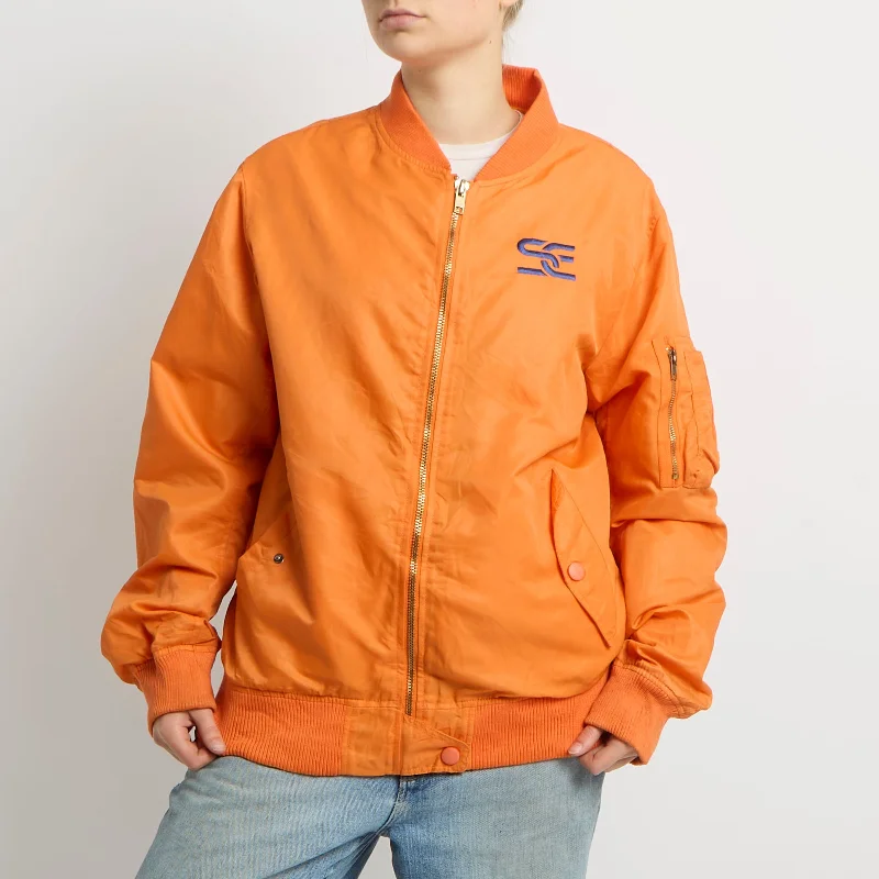 Lightweight Bomber Jacket - UK 12 Denim Fabric Leather Fabric Suede Fabric