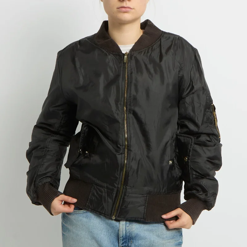 Lightweight Bomber Jacket - UK 12 Welt Pockets Slit Pockets Flap Pockets