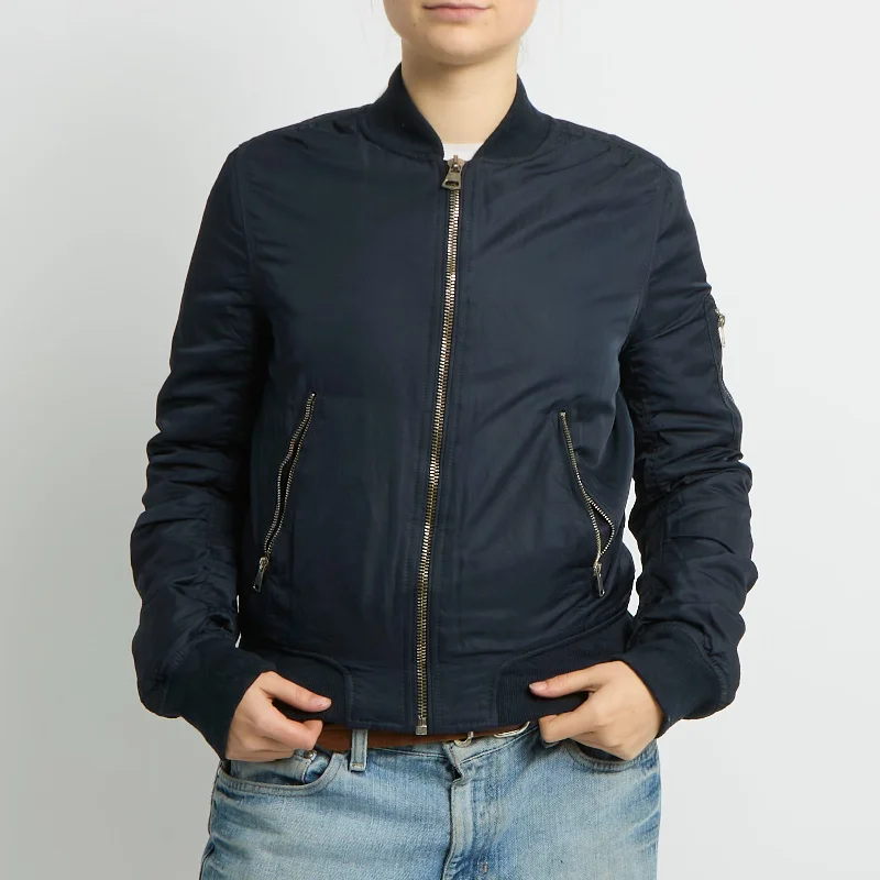 Lightweight Bomber Jacket - UK 8 Notch Collar Peter Pan Collar Cowl Neck