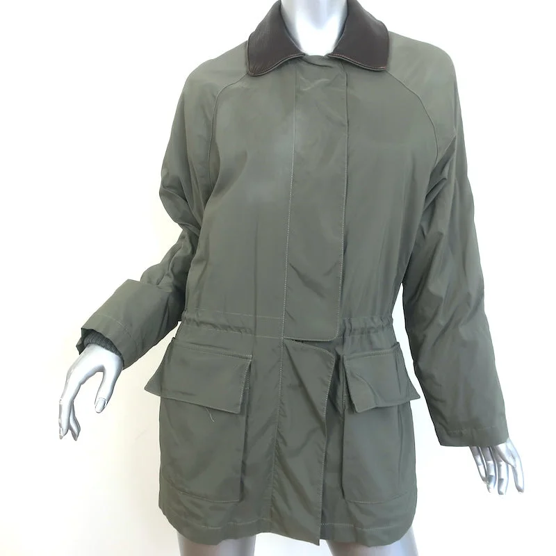 Loro Piana 1992 Olympics Horsey Jacket Olive Size Small Satin Fabric Silk Fabric Chiffon Fabric