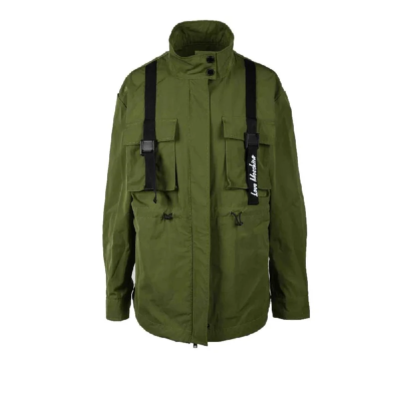 Love Moschino Green Polyester Jackets & Coat Denim Jacket Leather Jacket Suede Jacket Love Moschino Green Polyester Jackets & Coat Denim Jacket Leather Jacket Suede Jacket