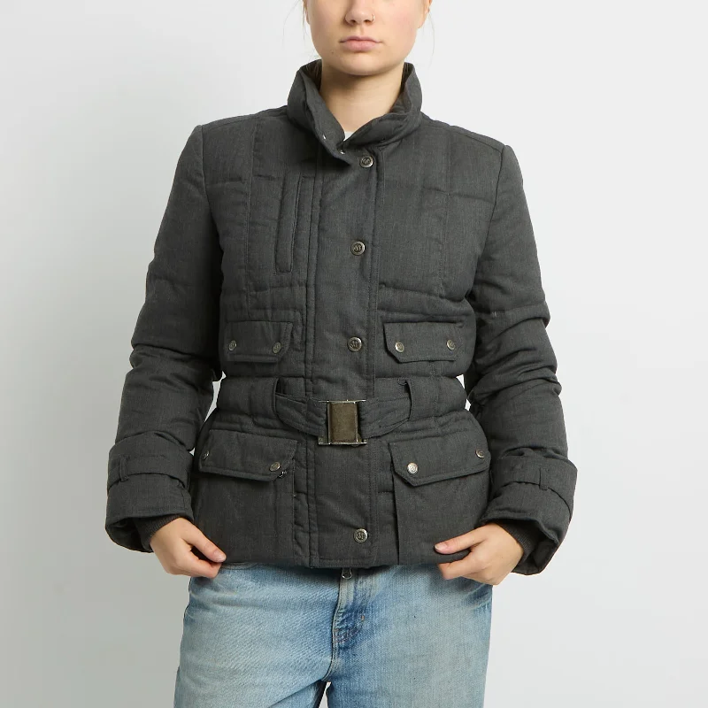Marlboro Classics Belted Puffer Jacket - UK 10 Wool Jacket Cashmere Jacket Tweed Jacket
