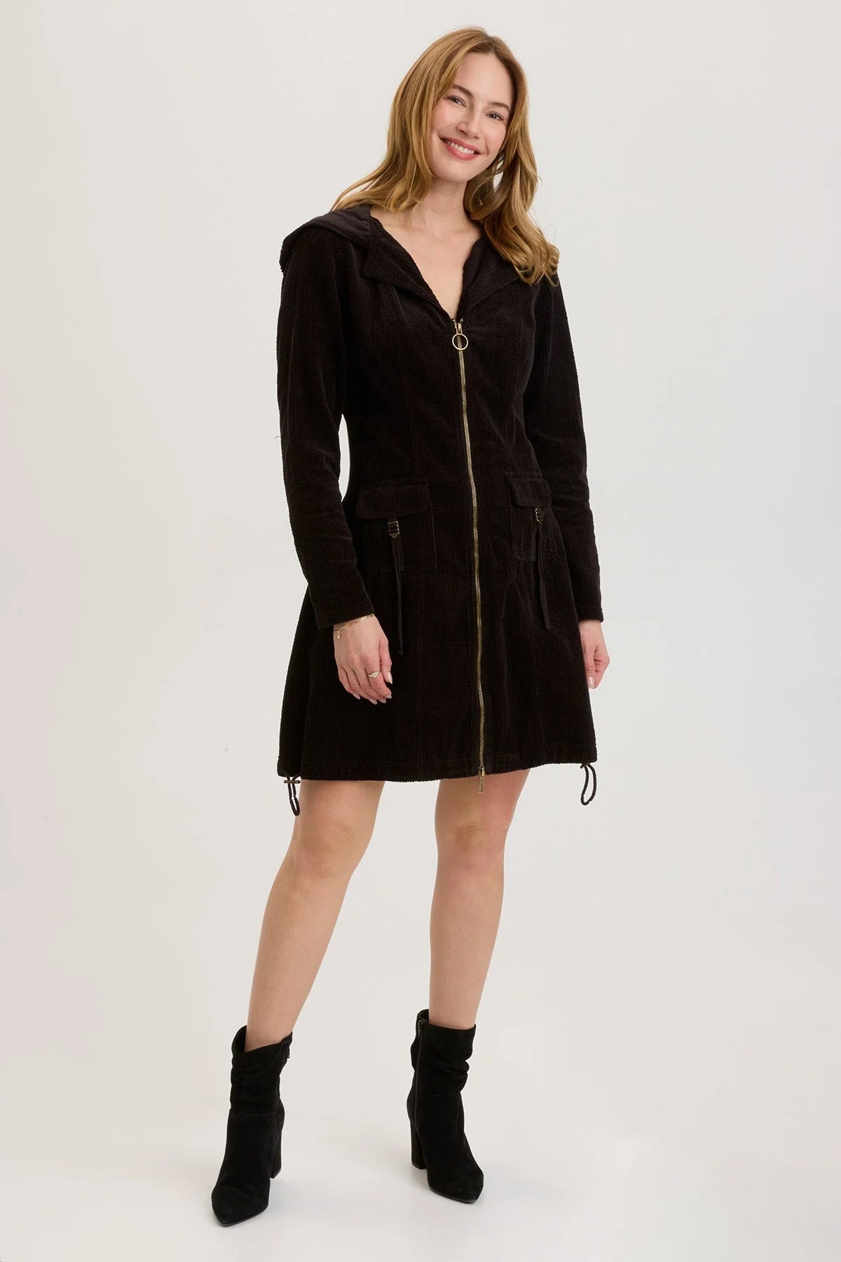Naja Jacket Dress - Black Cotton Jacket Linen Jacket Terry Jacket