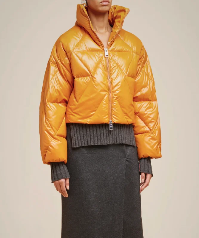 Padded Down Jacket - Calendula Nylon Fabric Polyester Fabric Spandex Fabric