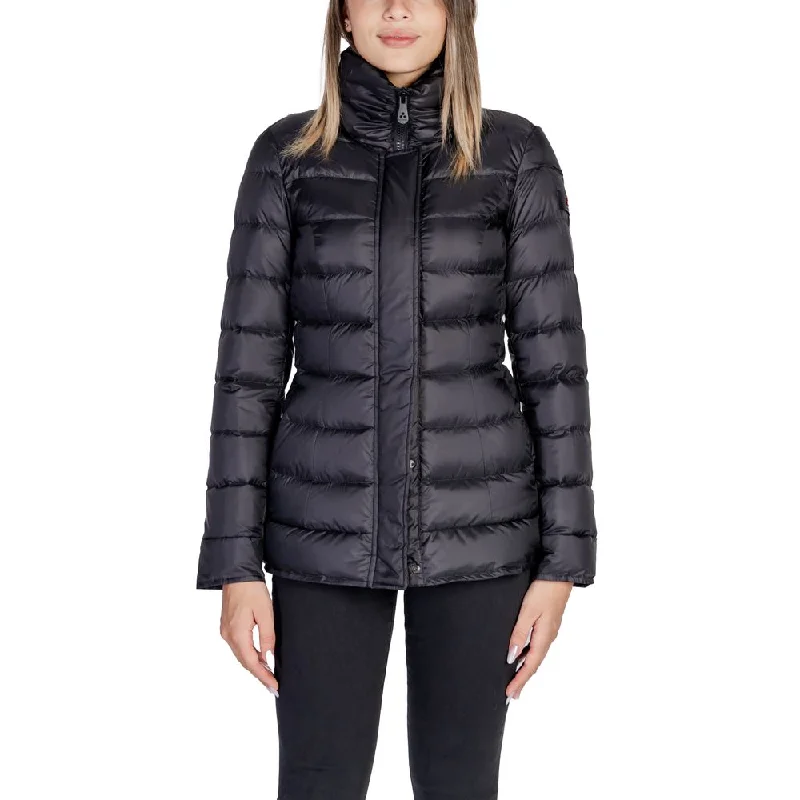 Peuterey Black Recycled Polyester Jackets & Coat Front Pockets Side Pockets Patch Pockets