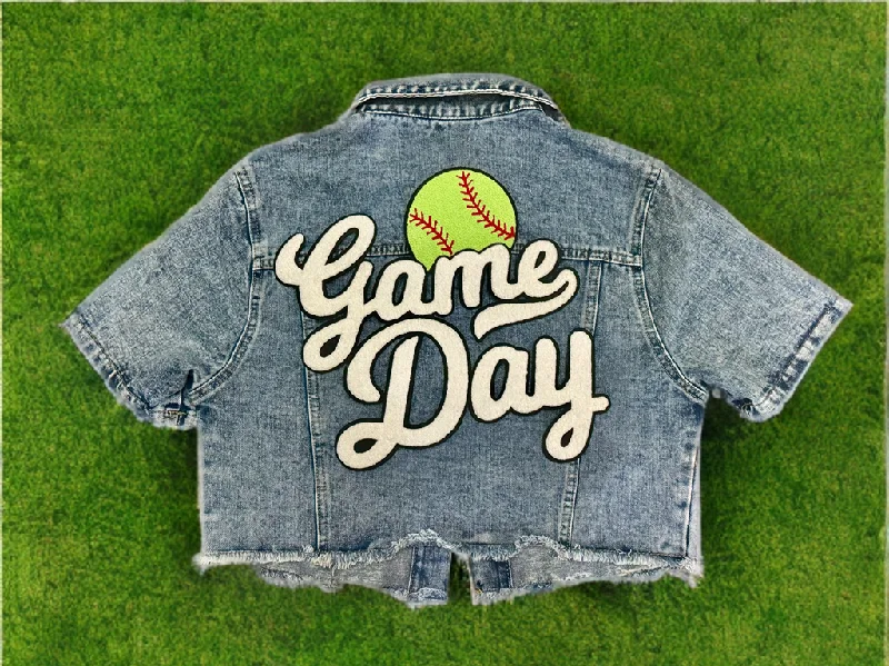Pick Your Patch GAME DAY Denim Jacket (Various Options) Wool Jacket Cashmere Jacket Tweed Jacket