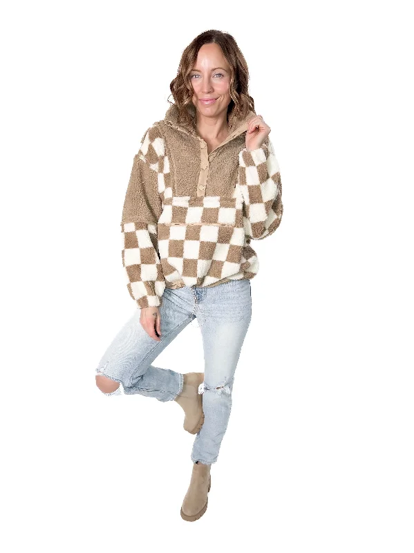 Wynona Checker Sherpa Jacket Quilted Jacket Puffer Jacket Insulated Jacket