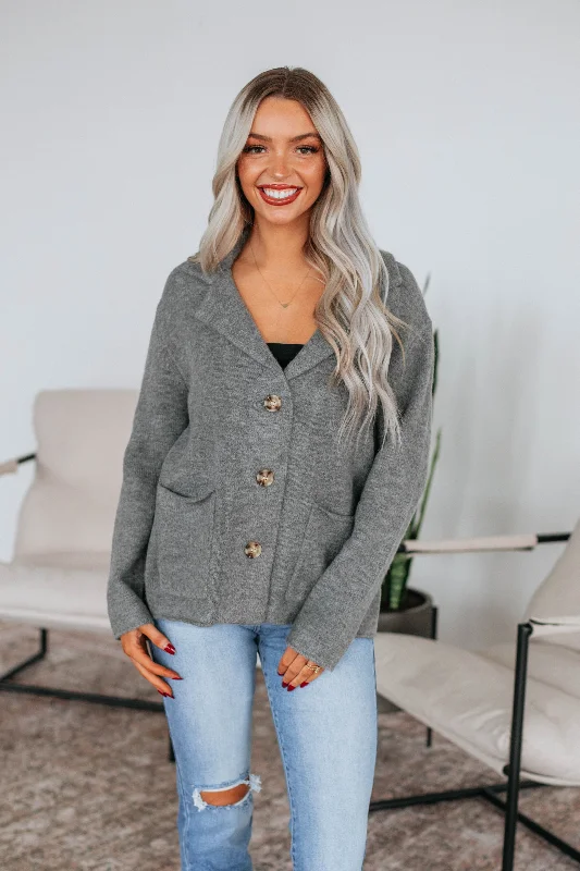 Tannis Knit Jacket - Heather Grey Jersey Jacket Tulle Jacket Batik Jacket
