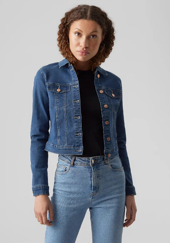 Vero Moda Luna Denim Jacket, Medium Blue Lace Jacket Ribbed Jacket Sequined Jacket