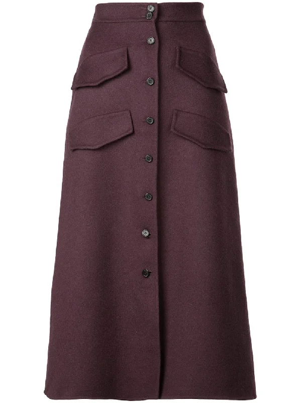 front button skirt relaxed fit skirt