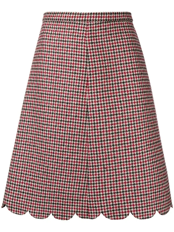 check a-line skirt linen skirt natural