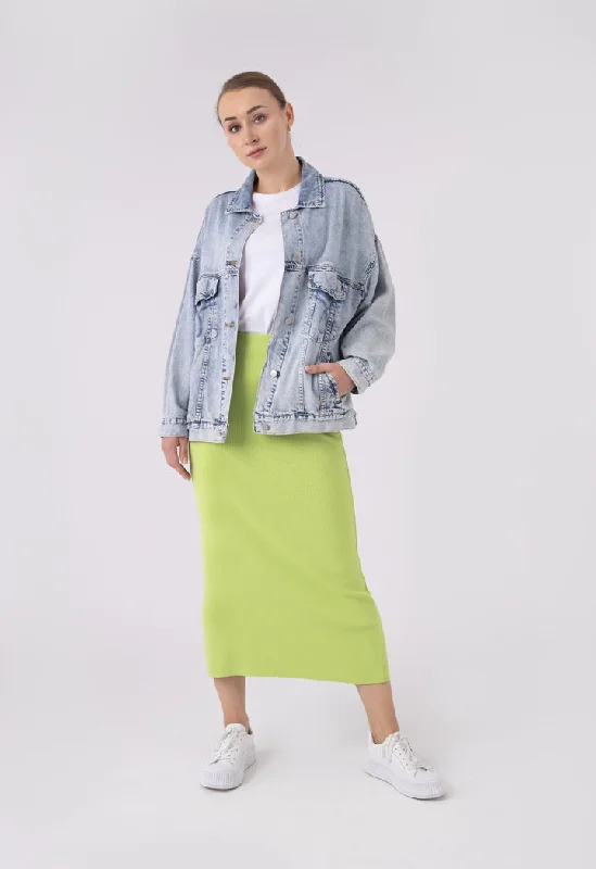 Smart Classic Solid Knitted Skirt relaxed fit skirt